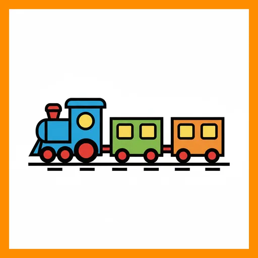 Pictograma de tren con marco Fitzgerald naranja