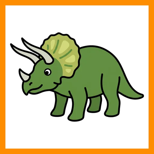Pictograma de triceratops con marco Fitzgerald naranja