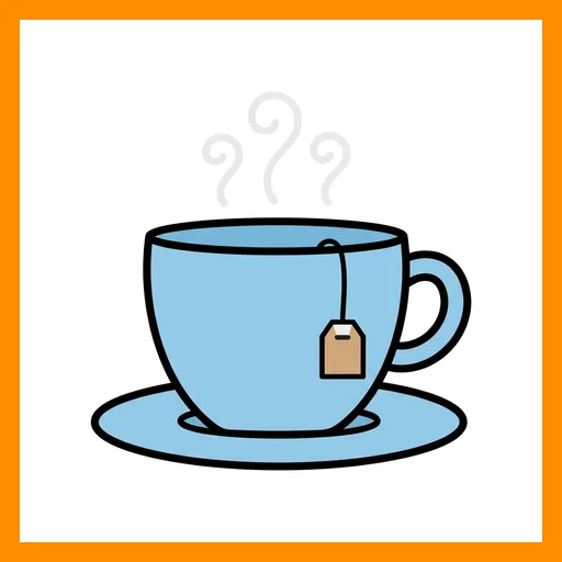 Pictograma de té con marco Fitzgerald naranja
