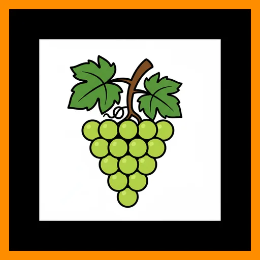 Pictograma de uvas con marco Fitzgerald naranja