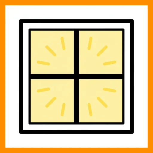 Pictograma de ventana con marco Fitzgerald naranja