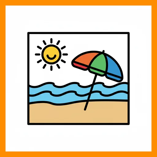 Pictograma de verano con marco Fitzgerald