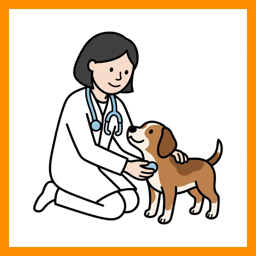 Pictograma de veterinario con marco Fitzgerald rosa
