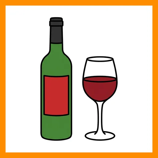 Pictograma de vino con marco Fitzgerald naranja