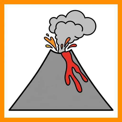 Pictograma de volcán con marco Fitzgerald