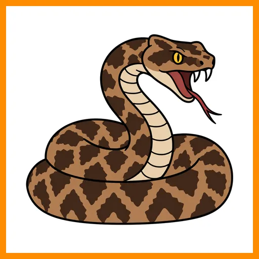 Pictograma de víbora con marco Fitzgerald naranja