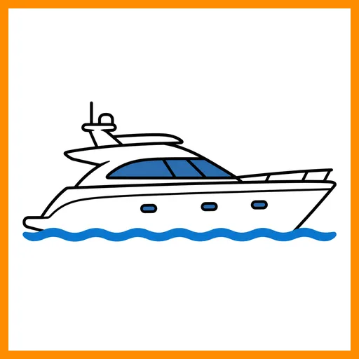 Pictograma de yate con marco Fitzgerald naranja