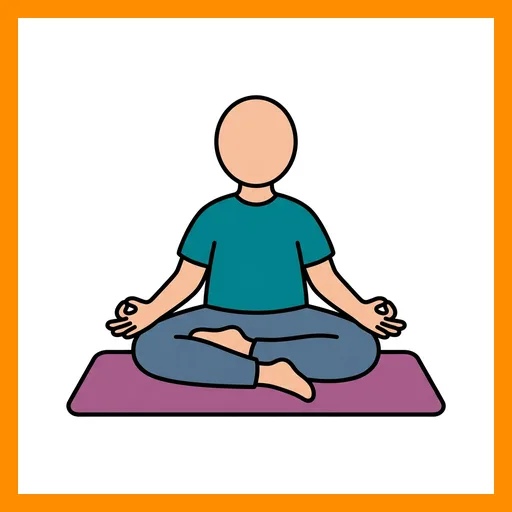 Pictograma de yoga con marco Fitzgerald naranja