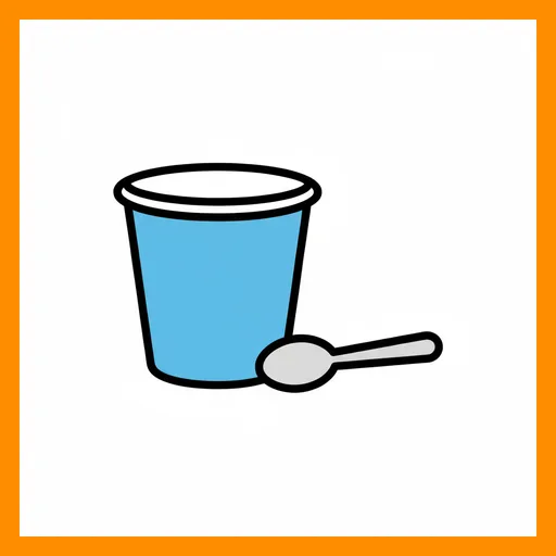 Pictograma de yogur con marco Fitzgerald naranja