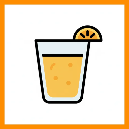Pictograma de zumo con marco Fitzgerald naranja