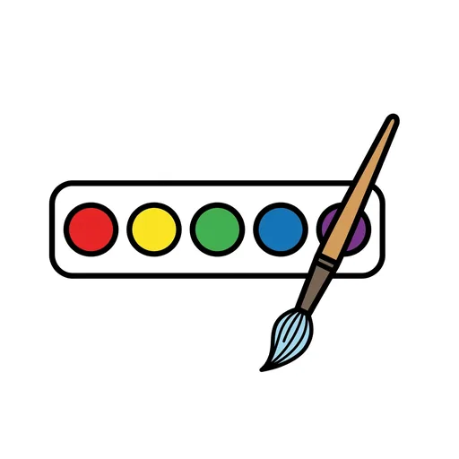 Pictograma de acuarelas (colegio, números y colores) para SAAC y logopedia