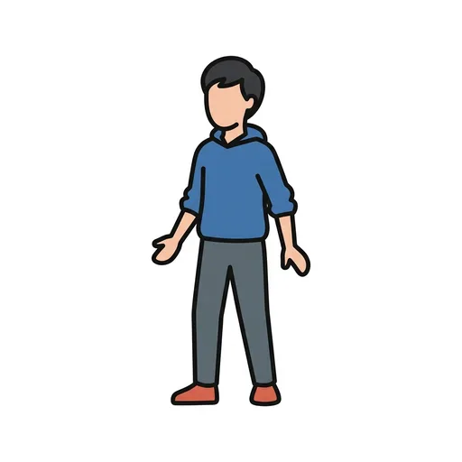 Pictograma de adolescente (familia y profesiones) para SAAC y logopedia