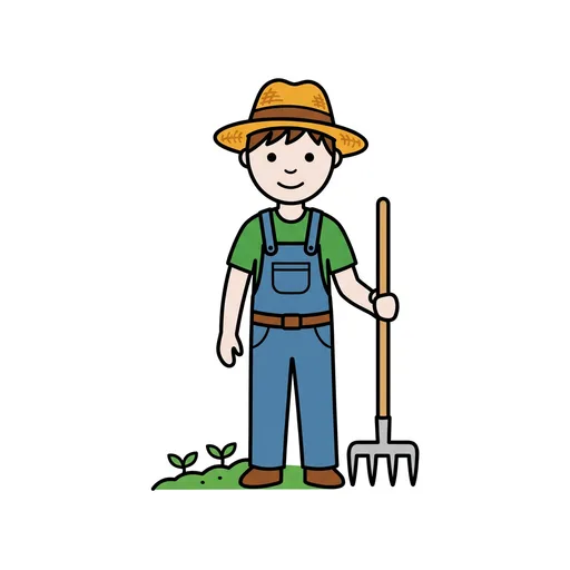 Pictograma de agricultor (objetos cotidianos) para SAAC y logopedia