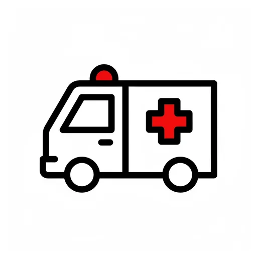Pictograma de ambulancia (lugares y transporte) para SAAC y logopedia