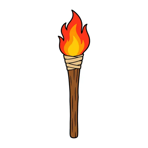 Pictograma de antorcha (objetos cotidianos) para SAAC y logopedia