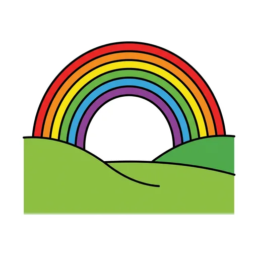 Pictograma de arcoíris (tiempo, naturaleza y fiestas) para SAAC y logopedia