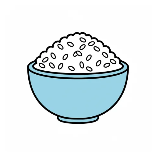 Pictograma de arroz (comida y bebida) para SAAC y logopedia