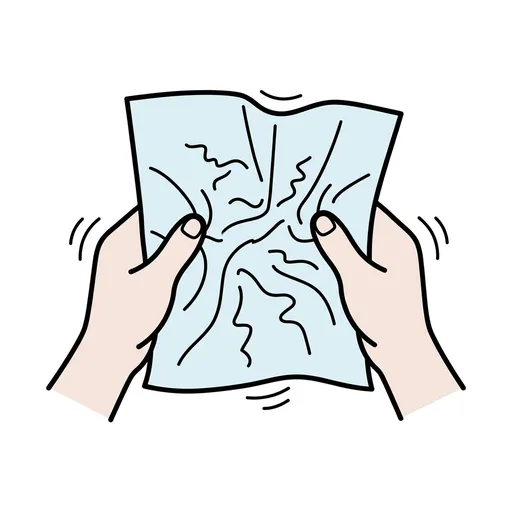 Pictograma de arrugar (acciones y verbos) para SAAC y logopedia