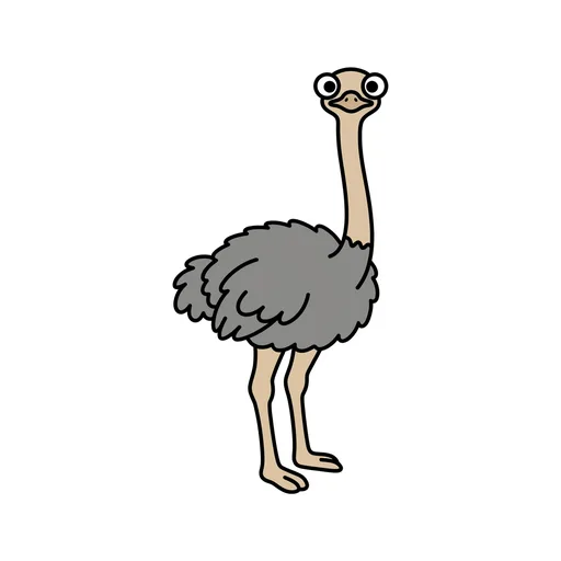 Pictograma de avestruz (animales) para SAAC y logopedia