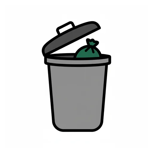 Pictograma de basura (objetos cotidianos) para SAAC y logopedia