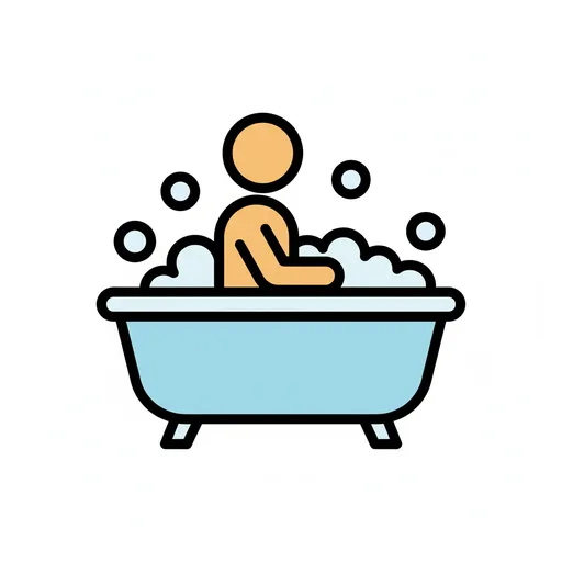 Pictograma de bañarse (acciones y verbos) para SAAC y logopedia