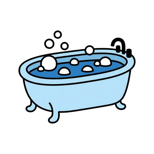 Pictograma de bañera (casa y hogar) para SAAC y logopedia