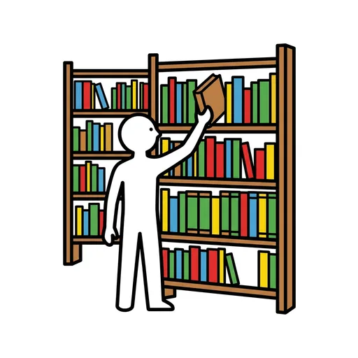 Pictograma de biblioteca (lugares y transporte) para SAAC y logopedia