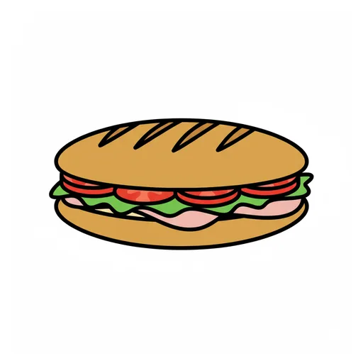 Pictograma de bocadillo (comida y bebida) para SAAC y logopedia