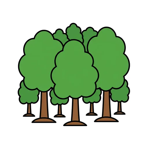 Pictograma de bosque (lugares y transporte) para SAAC y logopedia
