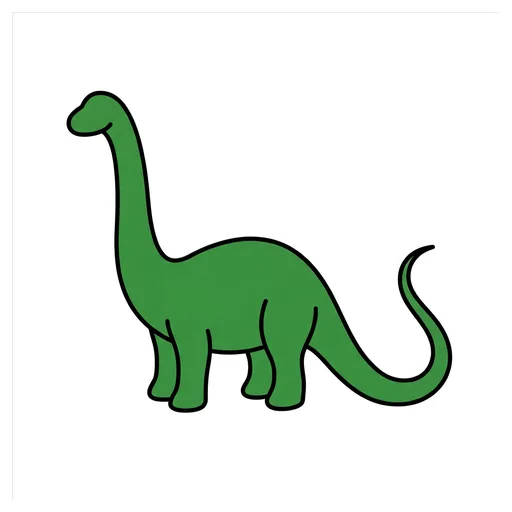 Pictograma de brontosaurio (objetos cotidianos) para SAAC y logopedia