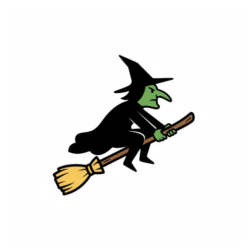 Pictograma de bruja (tiempo, naturaleza y fiestas) para SAAC y logopedia
