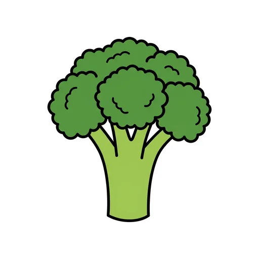 Pictograma de brócoli (comida y bebida) para SAAC y logopedia