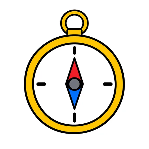 Pictograma de brújula (objetos cotidianos) para SAAC y logopedia