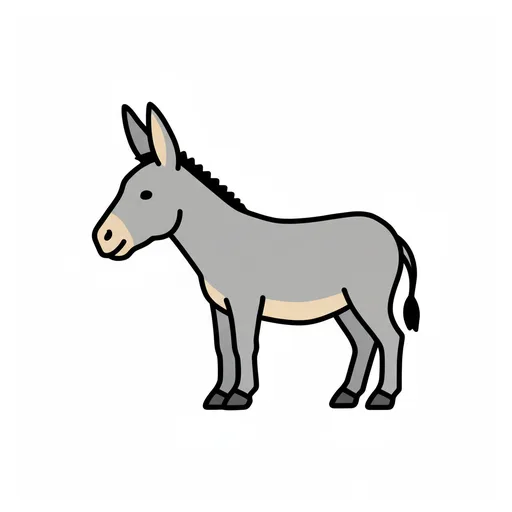 Pictograma de burro (animales) para SAAC y logopedia