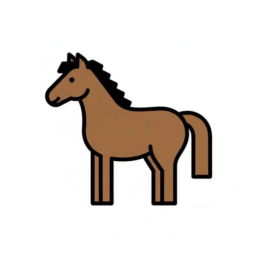 Pictograma de caballo (animales) para SAAC y logopedia