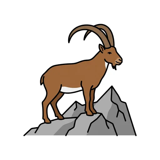 Pictograma de cabra montés (objetos cotidianos) para SAAC y logopedia