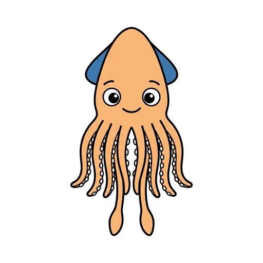 Pictograma de calamar (animales) para SAAC y logopedia