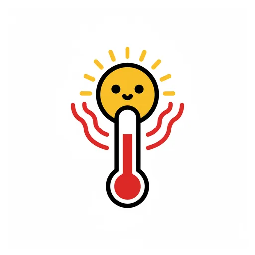 Pictograma de calor (tiempo, naturaleza y fiestas) para SAAC y logopedia