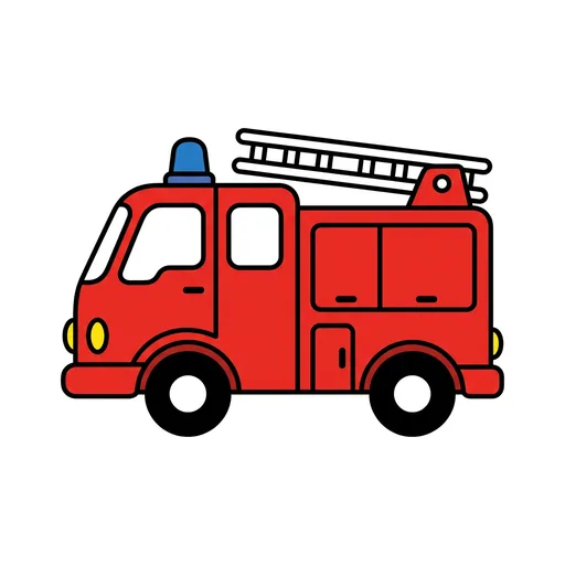 Pictograma de camión de bomberos (lugares y transporte) para SAAC y logopedia