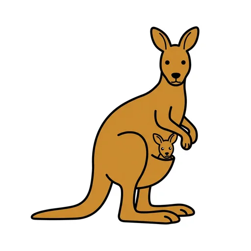 Pictograma de canguro (objetos cotidianos) para SAAC y logopedia