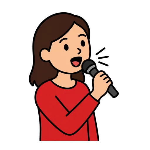 Pictograma de cantante (familia y profesiones) para SAAC y logopedia