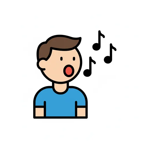 Pictograma de cantar (acciones y verbos) para SAAC y logopedia