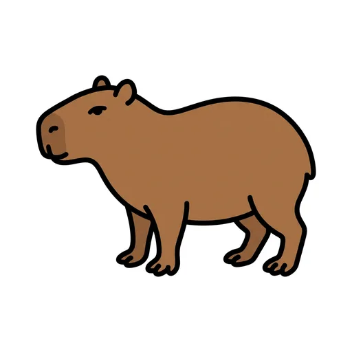 Pictograma de capibara (objetos cotidianos) para SAAC y logopedia