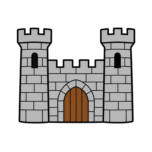 Pictograma de castillo (lugares y transporte) para SAAC y logopedia