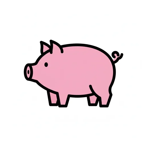 Pictograma de cerdo (animales) para SAAC y logopedia