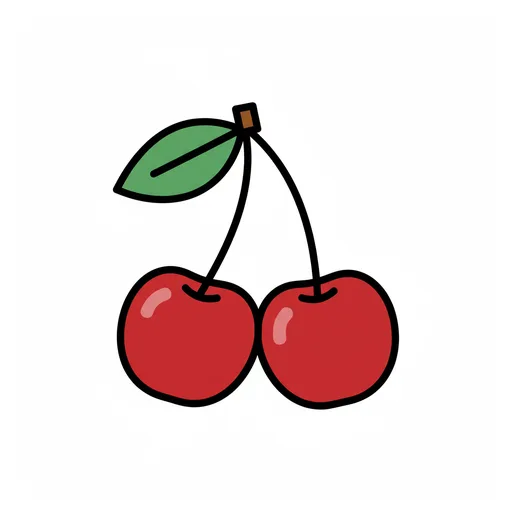 Pictograma de cereza (comida y bebida) para SAAC y logopedia