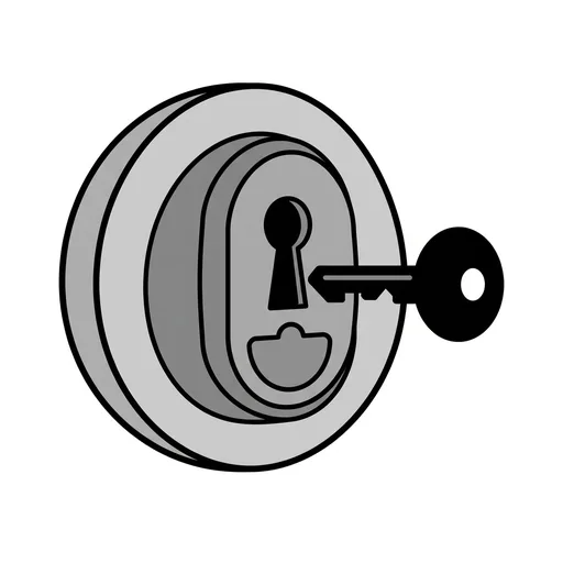 Pictograma de cerradura (casa y hogar) para SAAC y logopedia