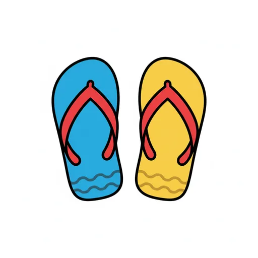Pictograma de chanclas (tiempo, naturaleza y fiestas) para SAAC y logopedia