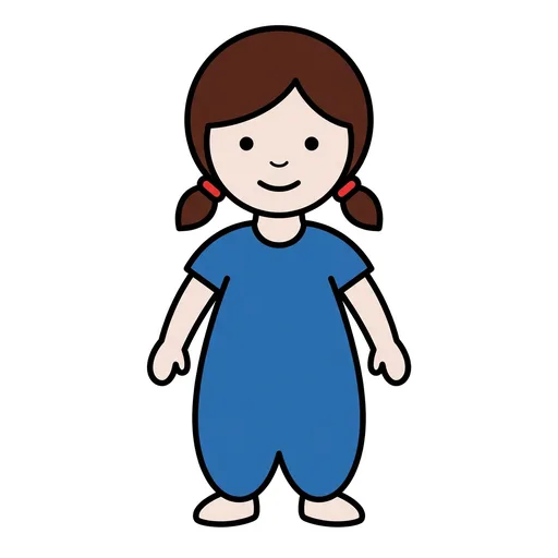 Pictograma de chica (familia y profesiones) para SAAC y logopedia