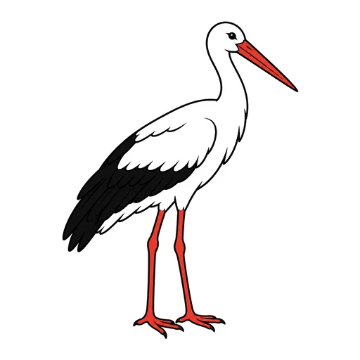 Pictograma de cigüeña (animales) para SAAC y logopedia
